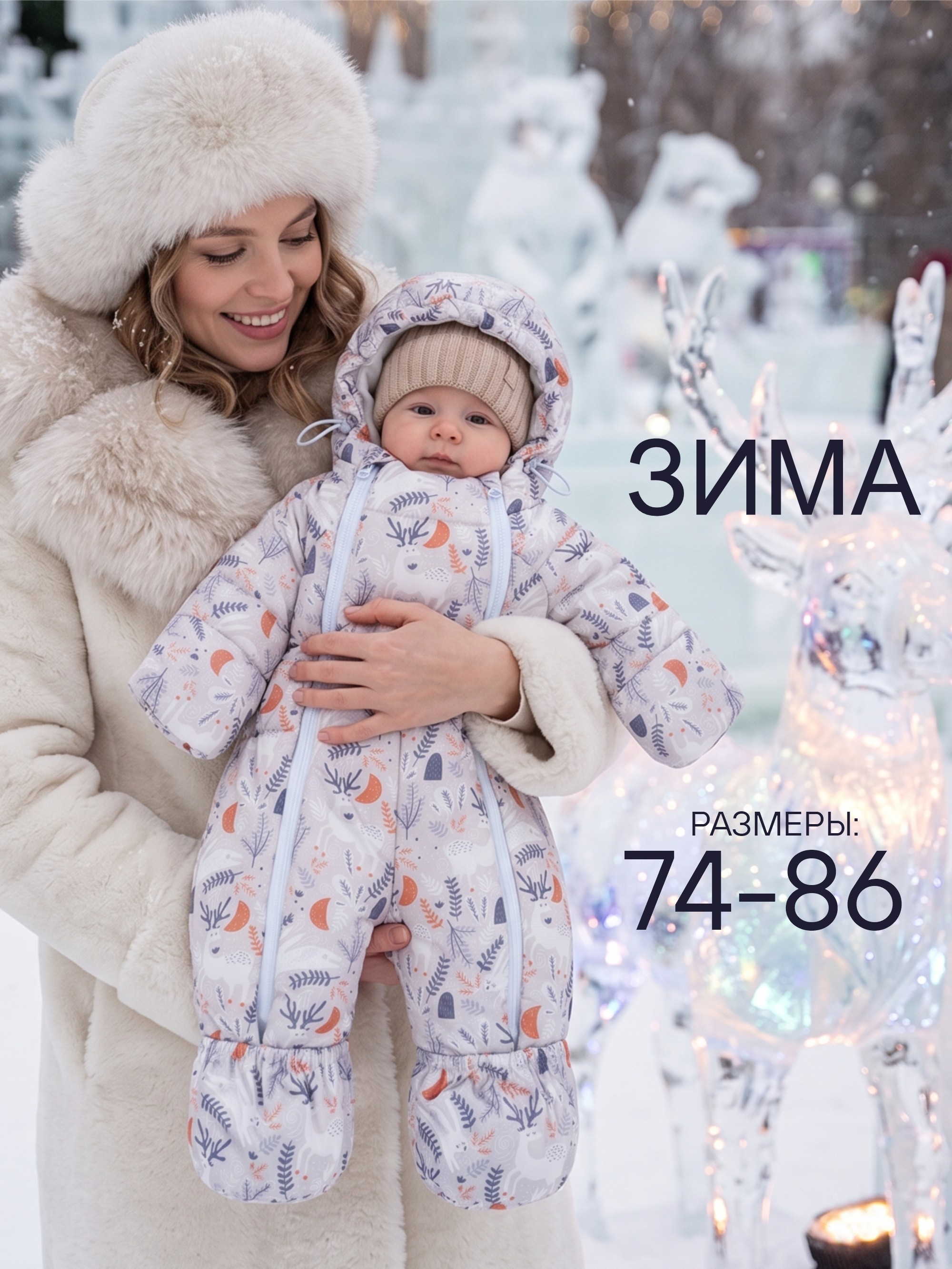 Зимний комбинезон для новорожденного "Саяны" фото