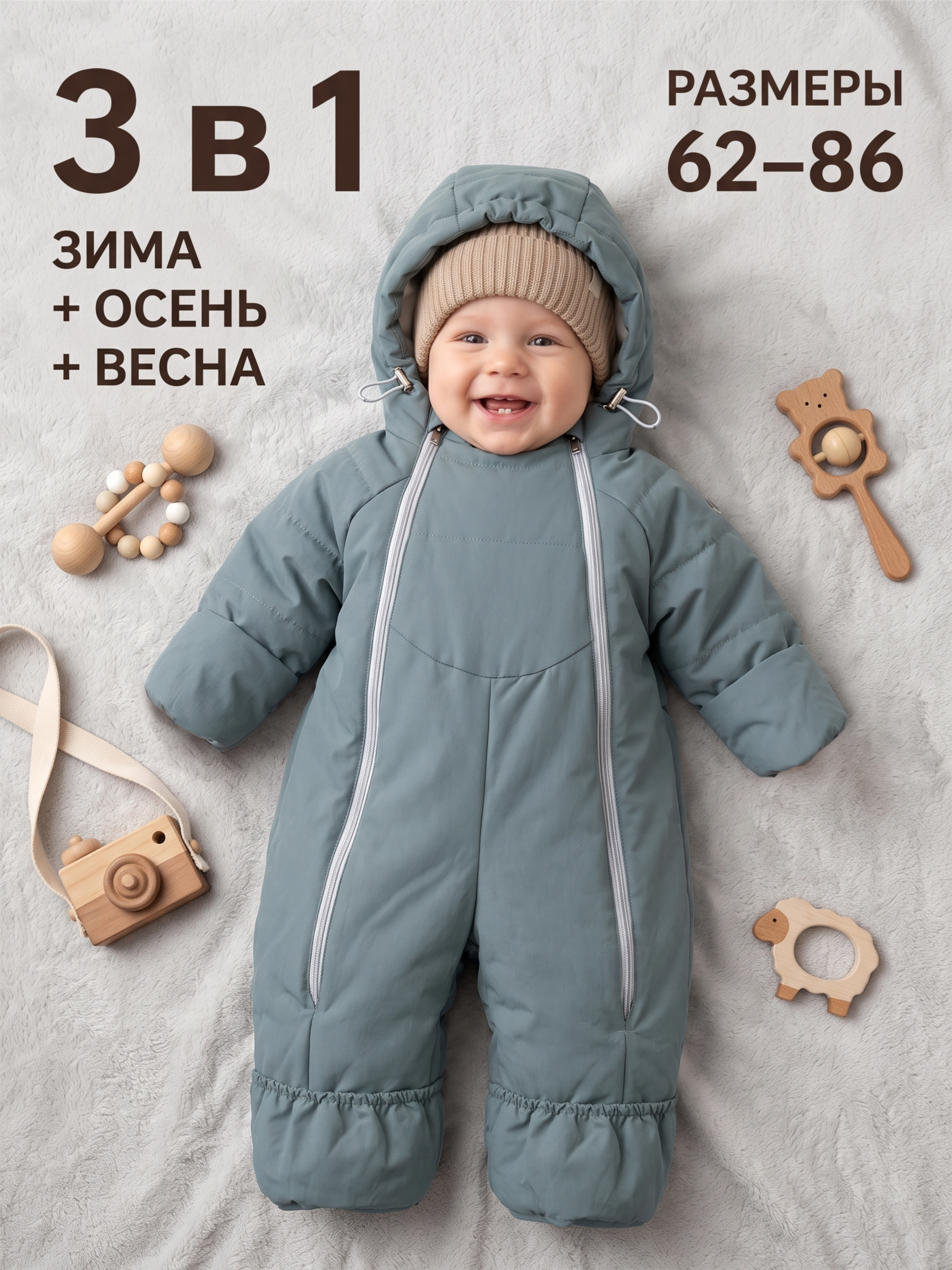 Комбинезон для новорожденных на осень Галактика 2.0 фото