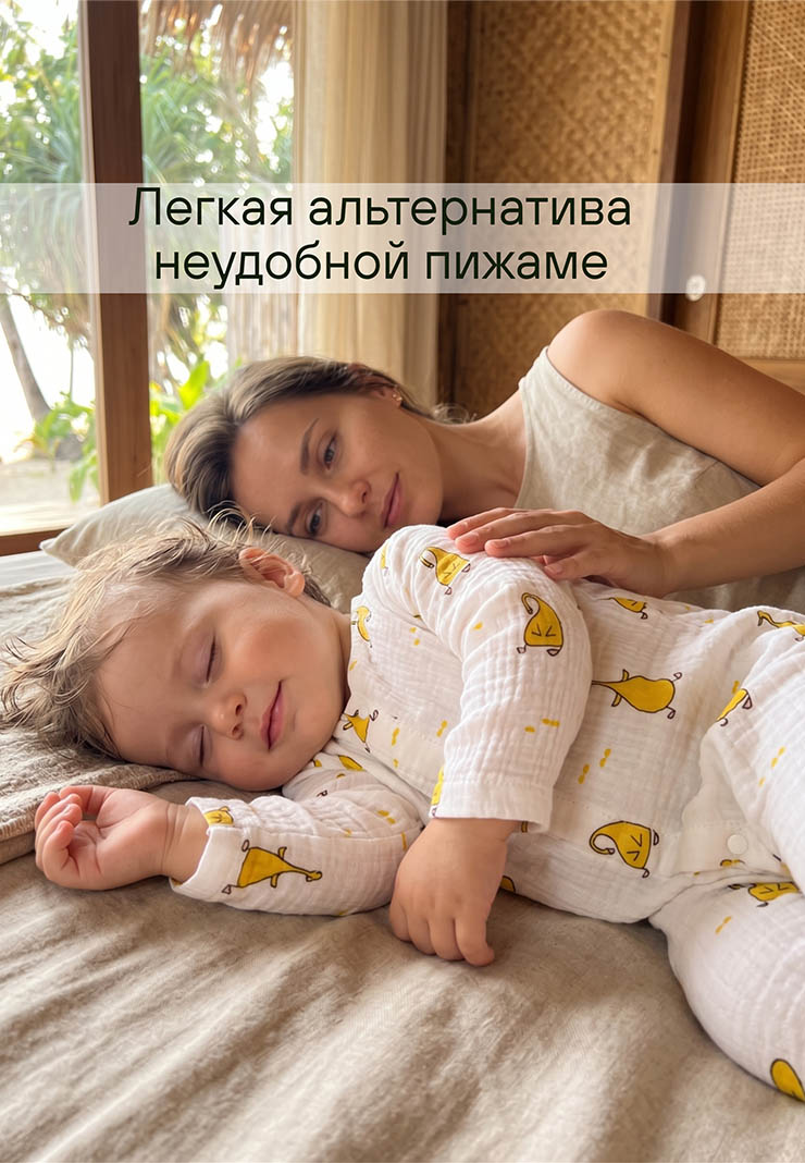 Комбинезон для новорожденного из муслина "Токио" фото