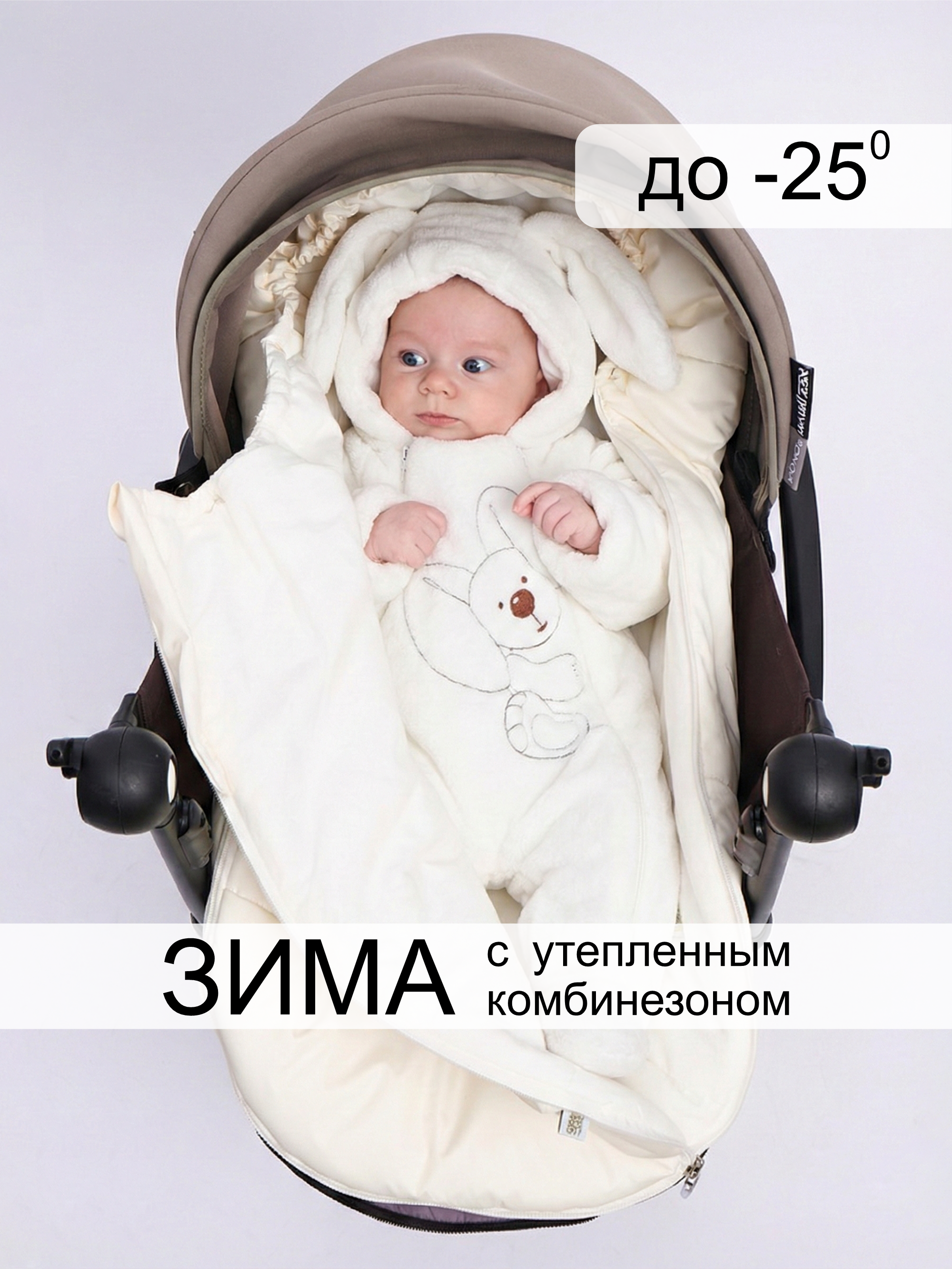 Конверт на выписку осень зима для новорожденных фото №1