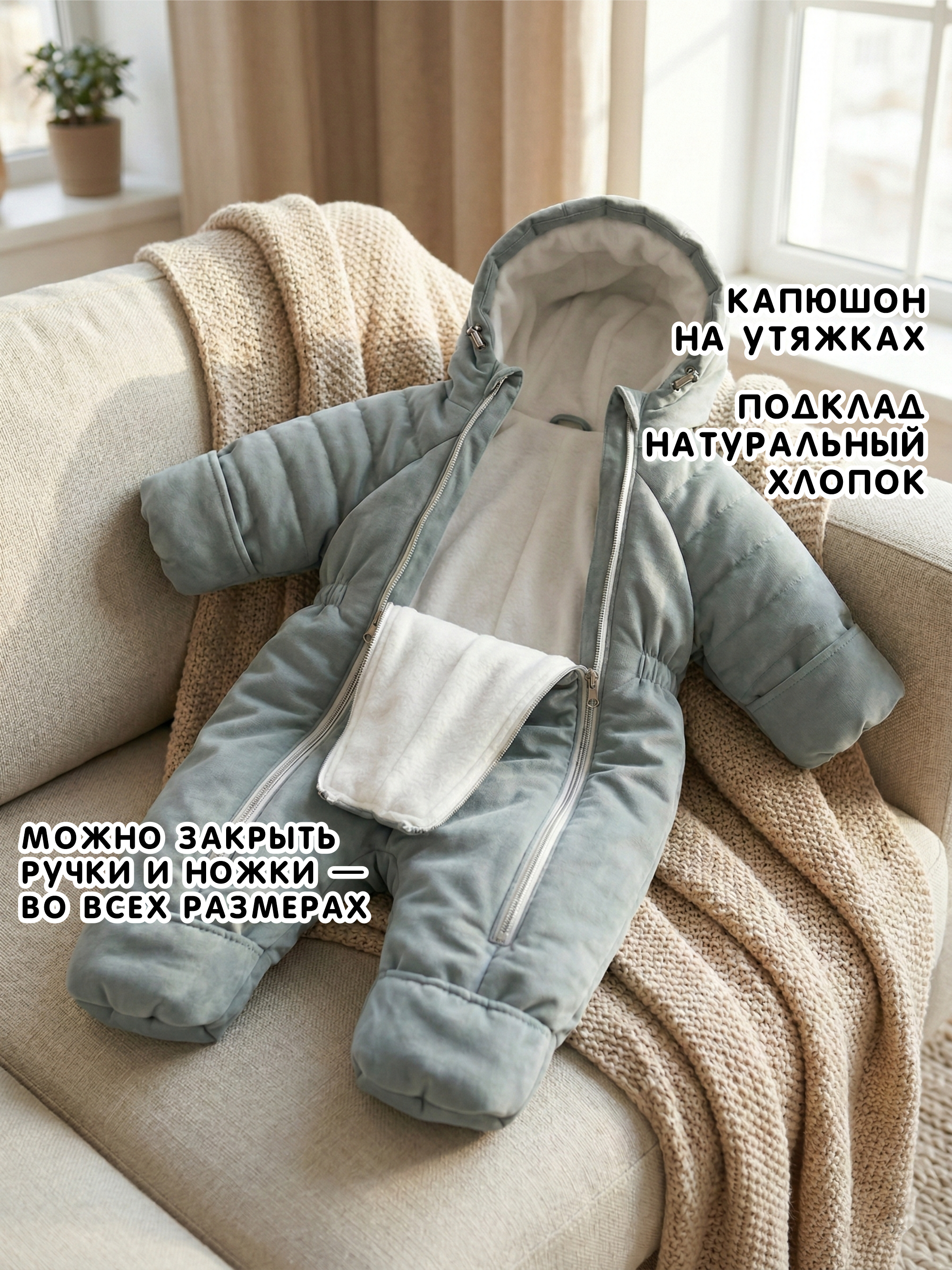 Демисезонный комбинезон для новорожденного "Галактика 2.0"фото