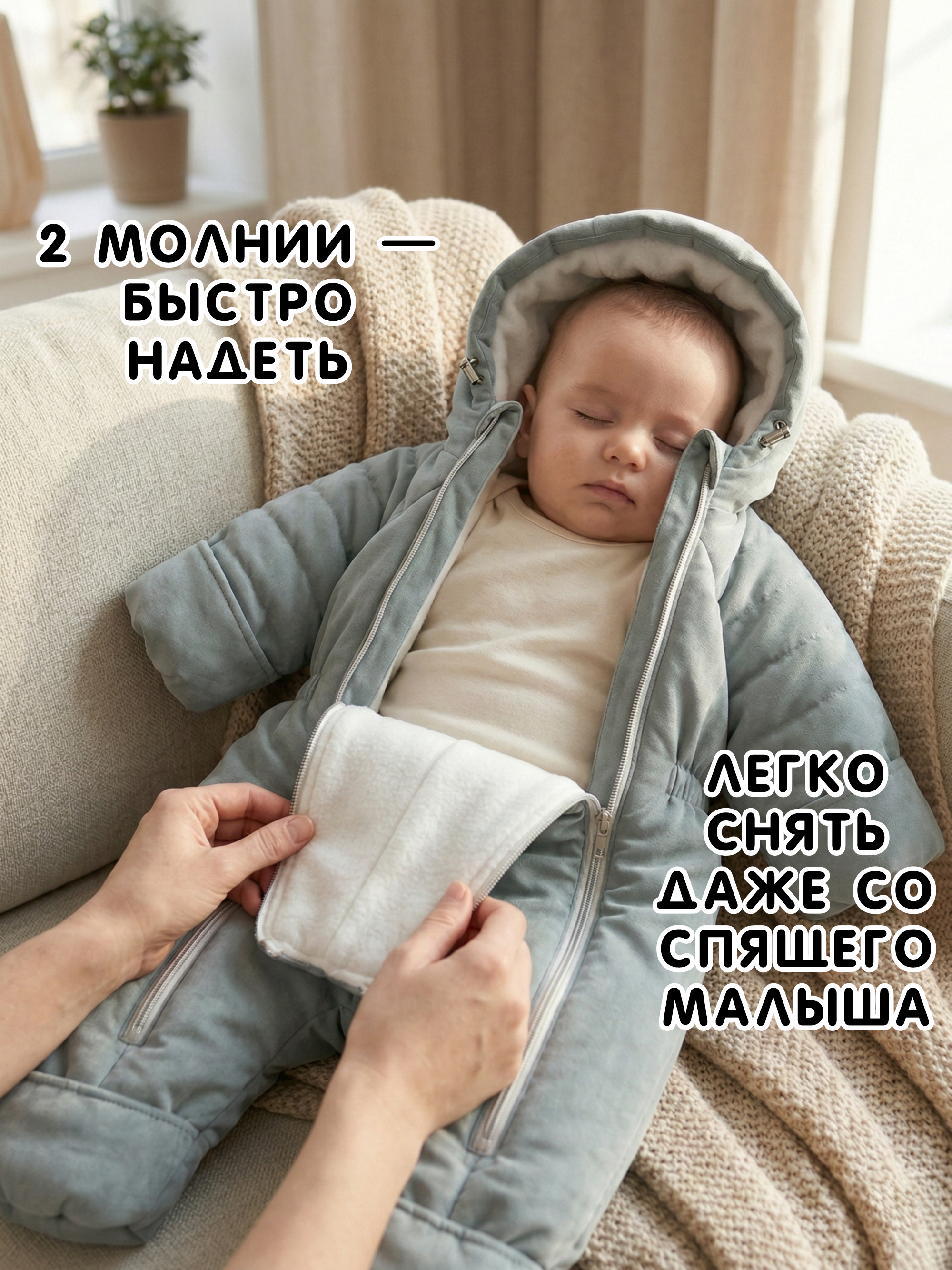 Демисезонный комбинезон для новорожденного "Галактика 2.0"фото