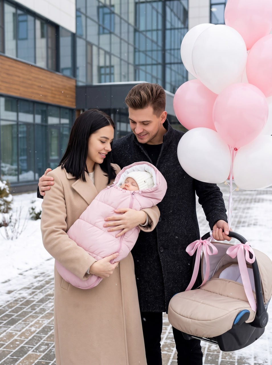 Конверт на выписку осень зима для новорожденных фото №1