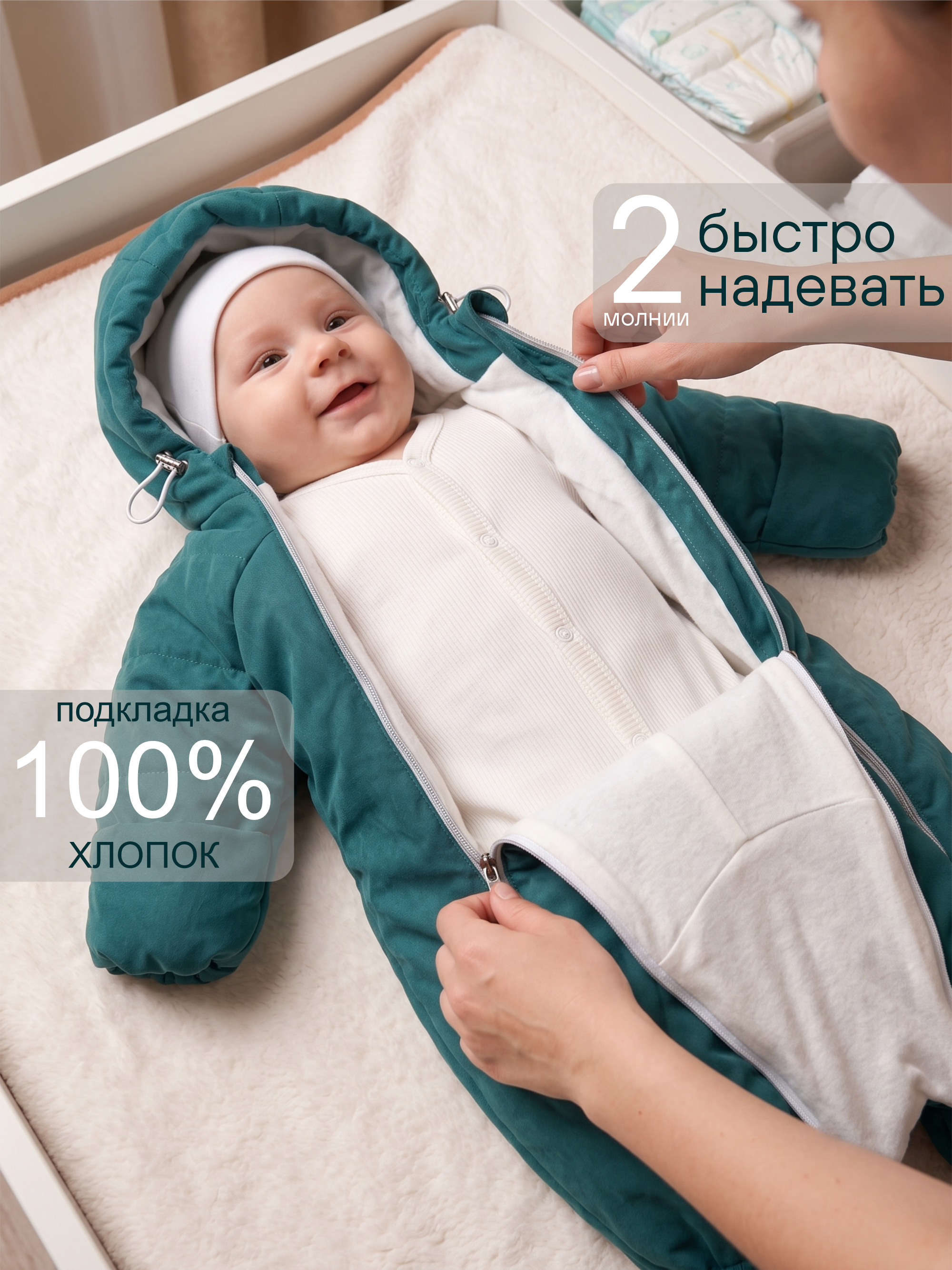 Демисезонный комбинезон для новорожденных фото