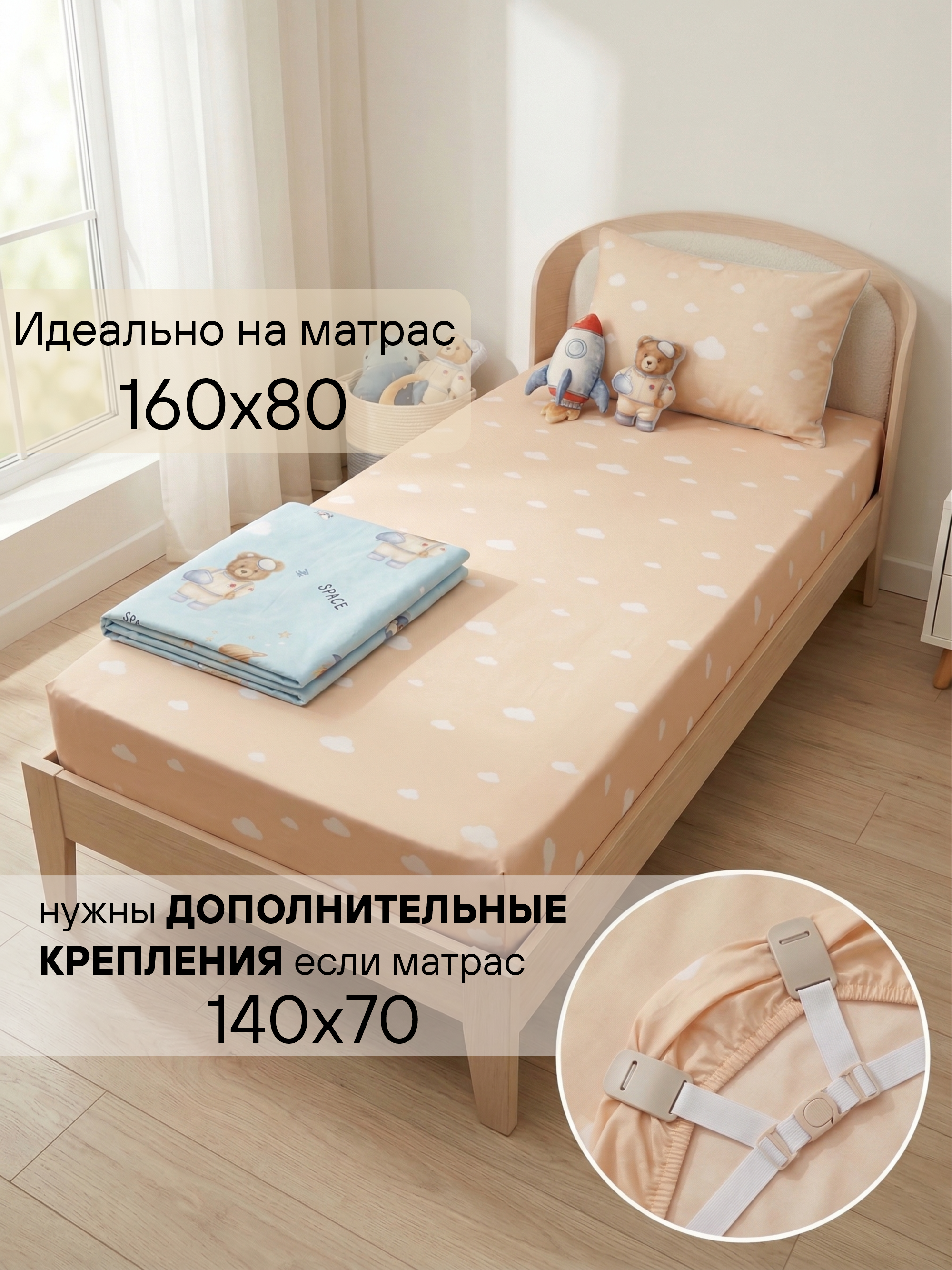 Постельное белье "Мишка на самолете" 160х80 фото