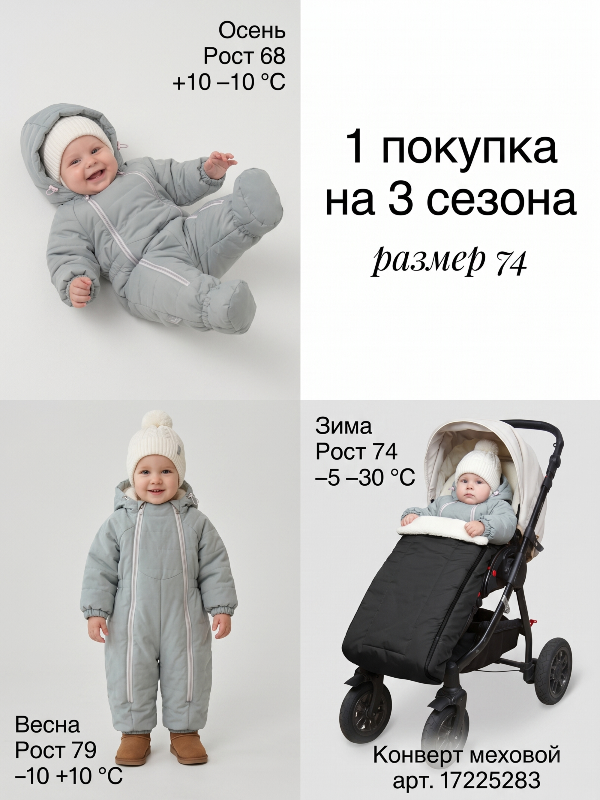 Демисезонный комбинезон для новорожденного "Галактика 2.0"фото