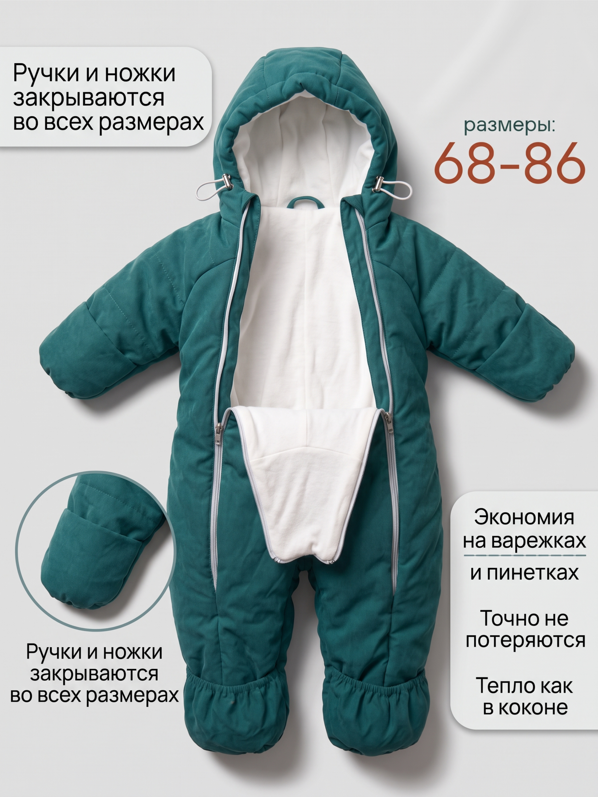 Демисезонный комбинезон для новорожденных фото
