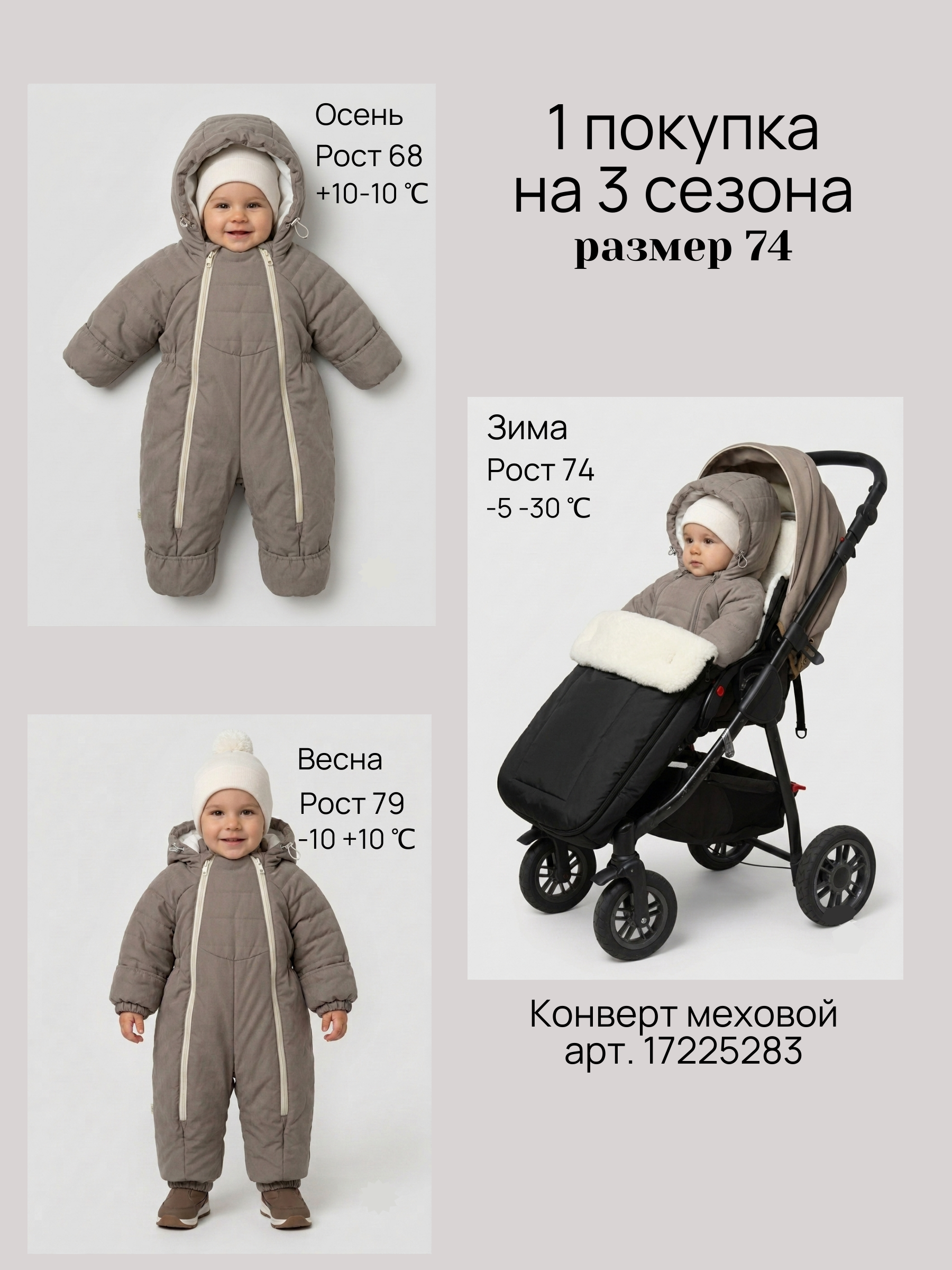 Демисезонный комбинезон для новорожденного "Галактика 2.0"фото
