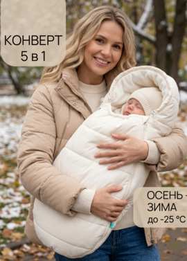 Конверт на выписку осень зима для новорожденных фото №1