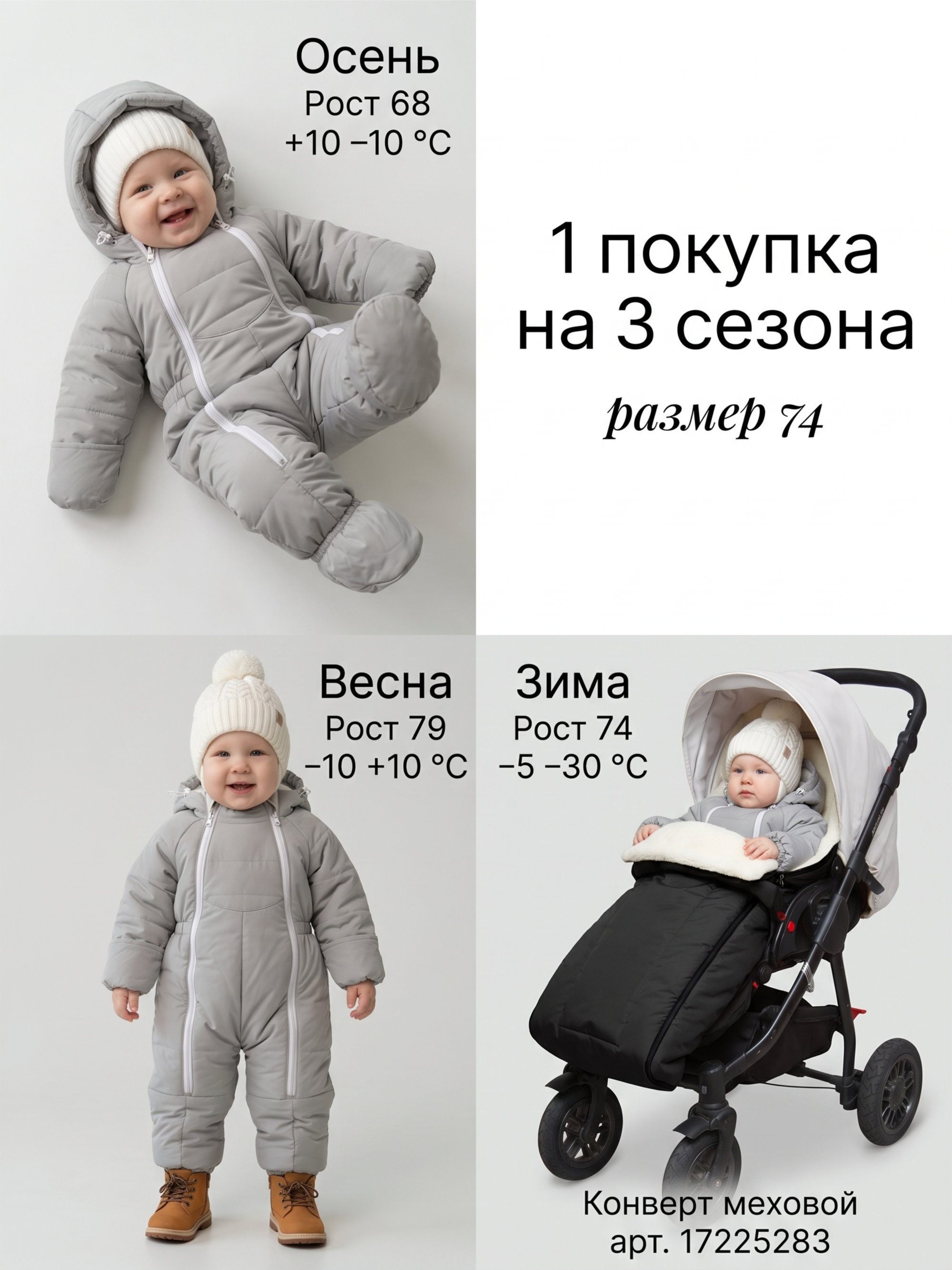 Комбинезон демисезонный для новорожденных фото