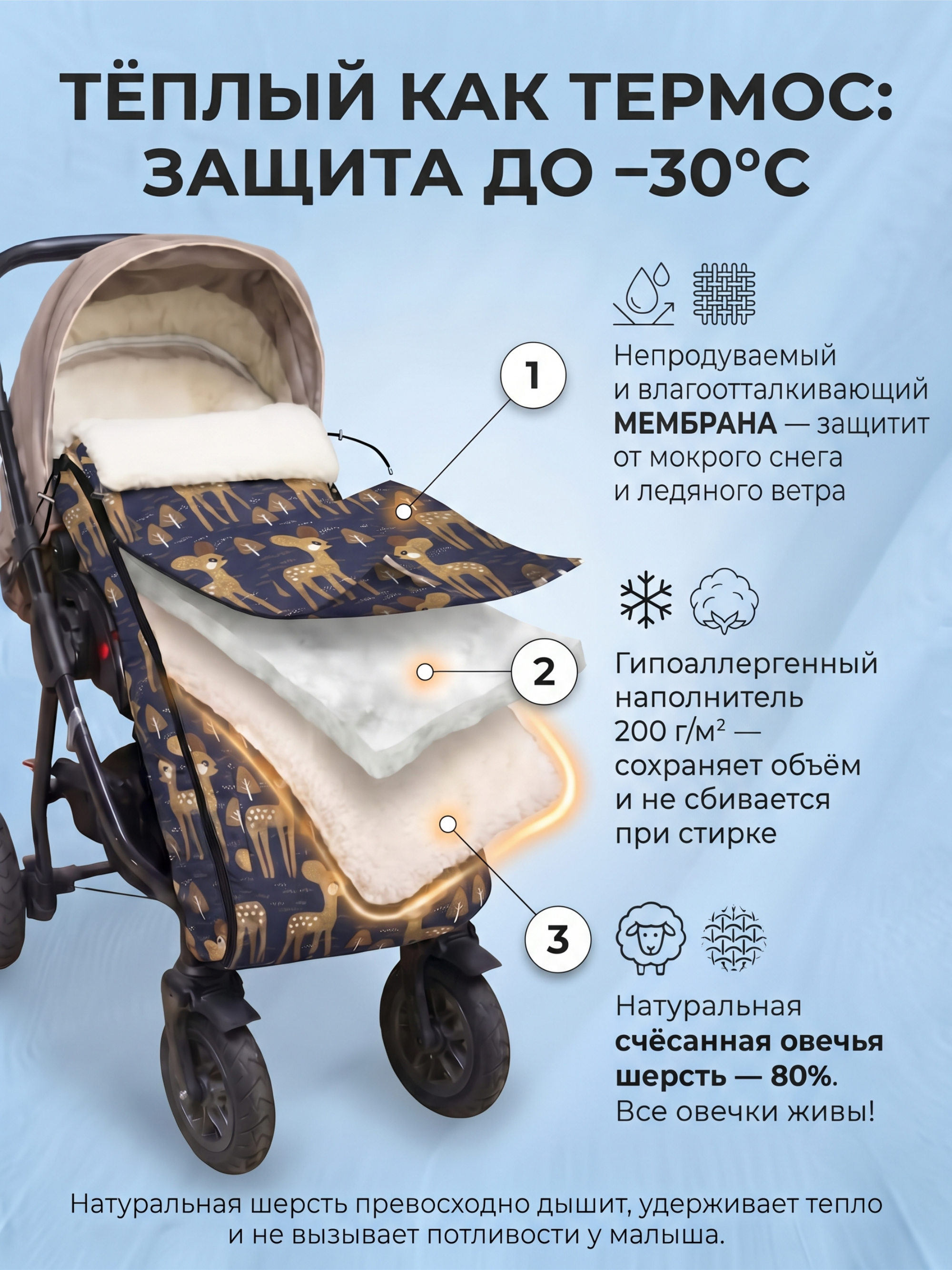 Большой зимний конверт "Норд Макси" фото