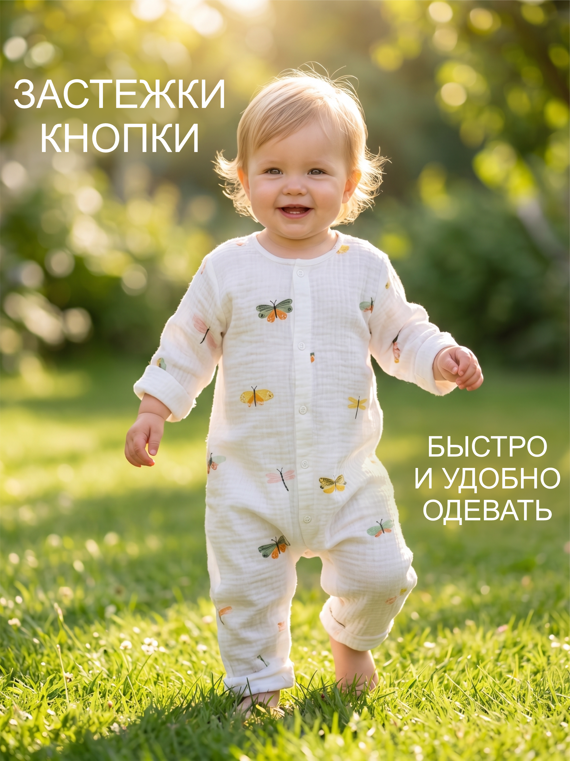 Комбинезон для новорожденного из муслина фото