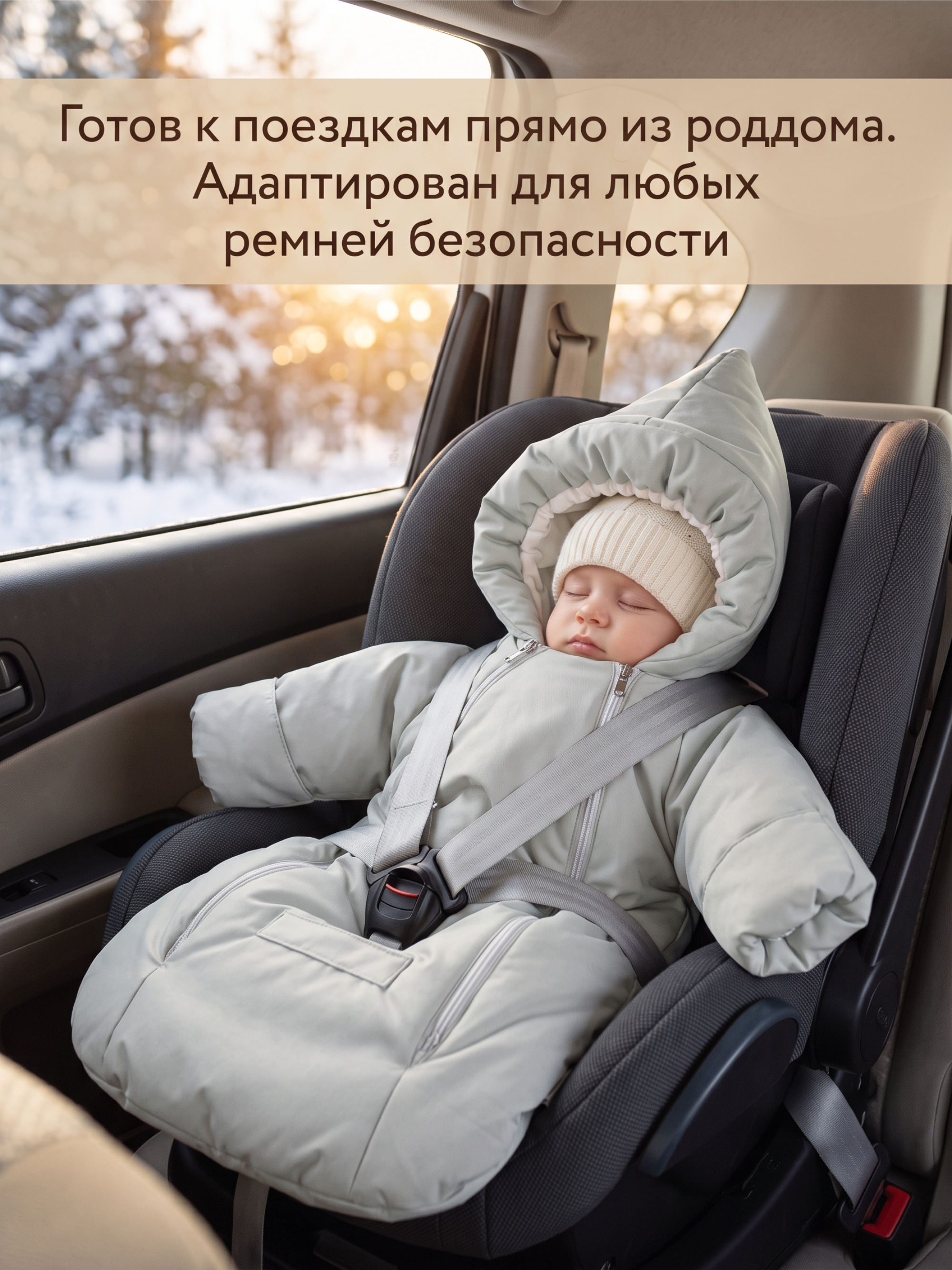 Конверт-комбинезон зимний для малыша «Айс» фото
